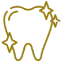 Gold outline of a smiling goat with stars, representing Walnut Central Orthodontics branding.